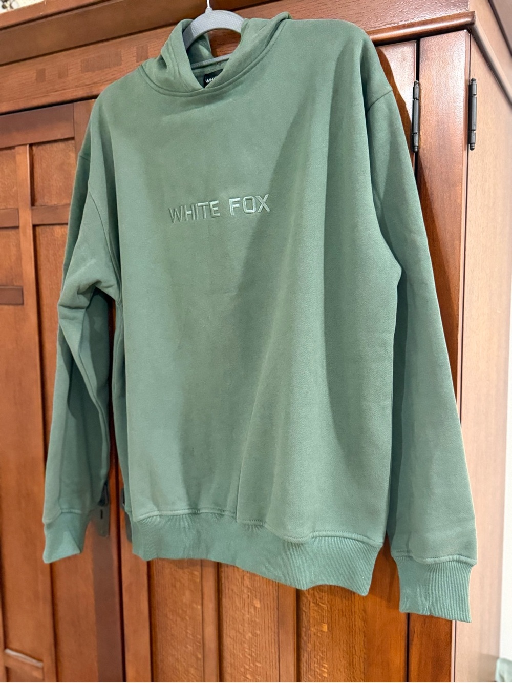 White Fox Boutique Green Embroidered Crewneck Sweatshirt